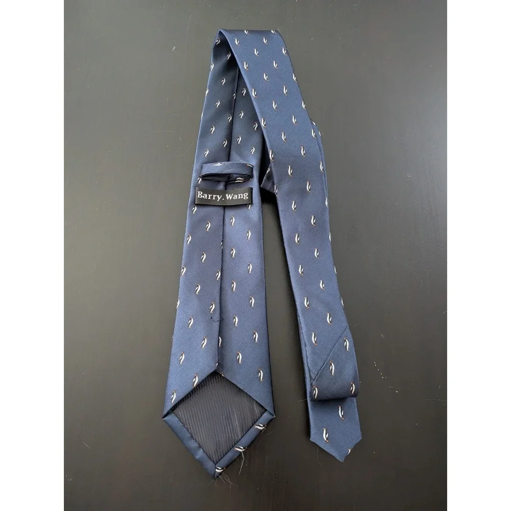 Barry Wang Italy Tie All Over Penguin Design‎ Blue 62